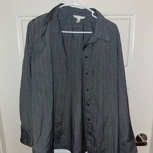 H&M Gray Pinstripe Women's Dress Shirt